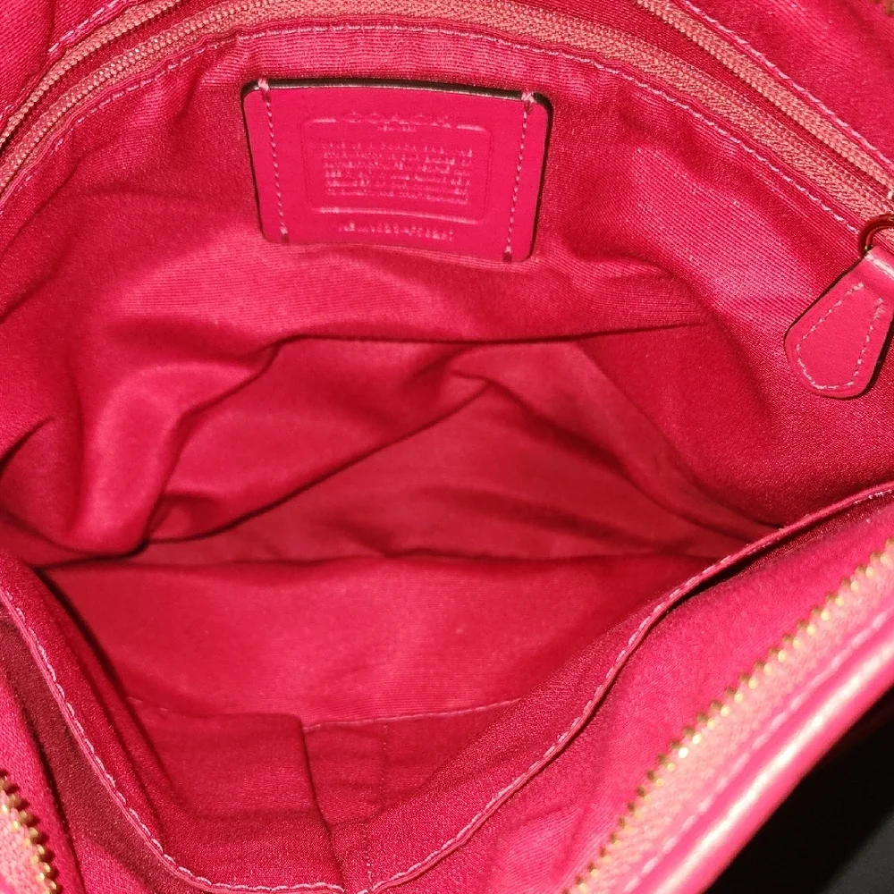Coach Signature Crossbody‎ Shoulder Bag in Khaki & Pink